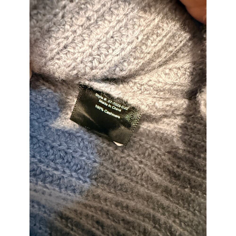 Jenni Kayne S Iconic 100% CASHMERE Fisherman Sweater $425 NWT Dusty Blue Gray - Picture 6 of 9